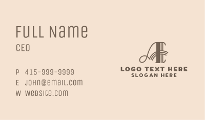 Classic Upscale Boutique Letter A Business Card Image Preview