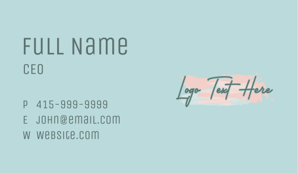 Pastel Brush Stroke Wordmark Business Card Design Image Preview
