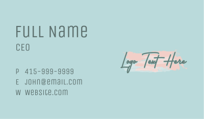 Pastel Brush Stroke Wordmark Business Card Image Preview