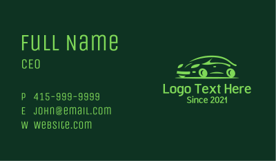 Green Automobile Car  Business Card