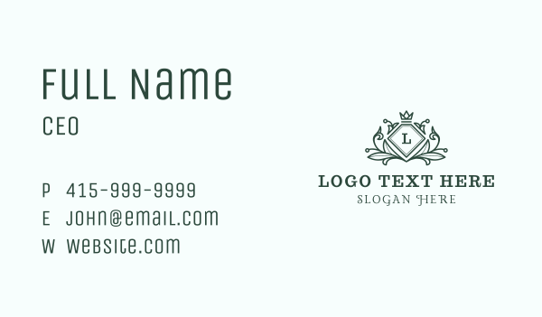 Elegant Crown Heraldry Business Card Design Image Preview