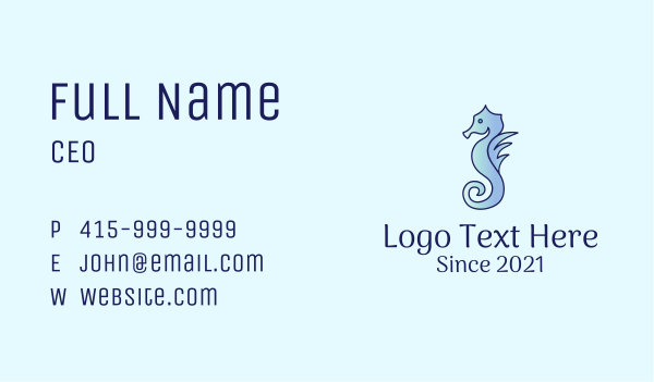 Gradient Aquatic Seahorse  Business Card Design Image Preview