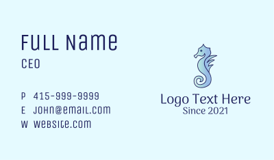 Gradient Aquatic Seahorse  Business Card Image Preview