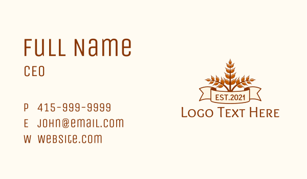 Wheat Bakery Banner Business Card Design Image Preview