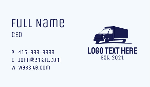 Automobile Delivery Truck Business Card Design Image Preview