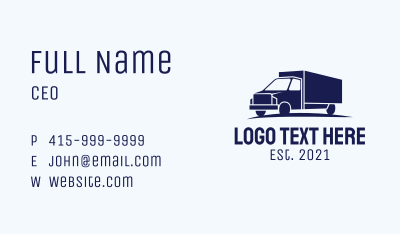 Automobile Delivery Truck Business Card