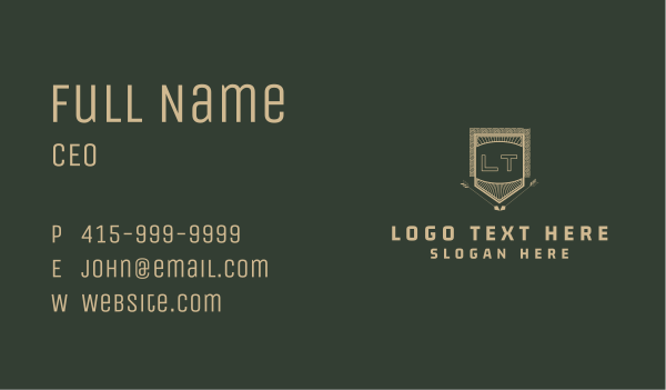 Classical Warrior Lettermark Business Card Design Image Preview
