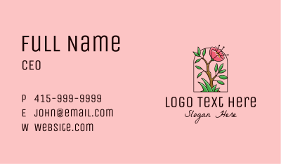 Wild Peony Flower Business Card Image Preview