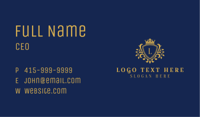 Shield Crown Wreath Business Card Image Preview