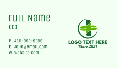 Environmental Cross Leaf  Business Card Image Preview