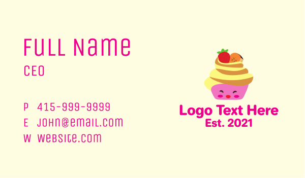 Happy Fruit Cupcake  Business Card Design