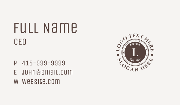 Coffee Shop Emblem Letter  Business Card Design Image Preview