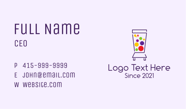 Colorful Juice Blender Business Card Design Image Preview