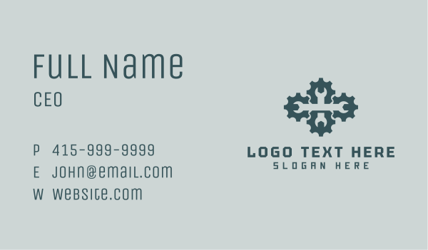 Wrench Tool Cogwheel Business Card Design Image Preview