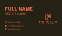 Orange Outline Letter F Business Card Image Preview