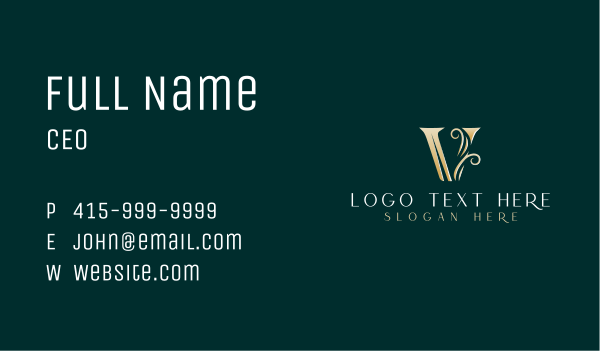 Luxury Elegant Letter V Business Card Design Image Preview