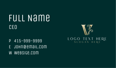 Luxury Elegant Letter V Business Card Image Preview