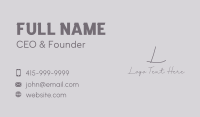 Cursive Letter Business Business Card Image Preview