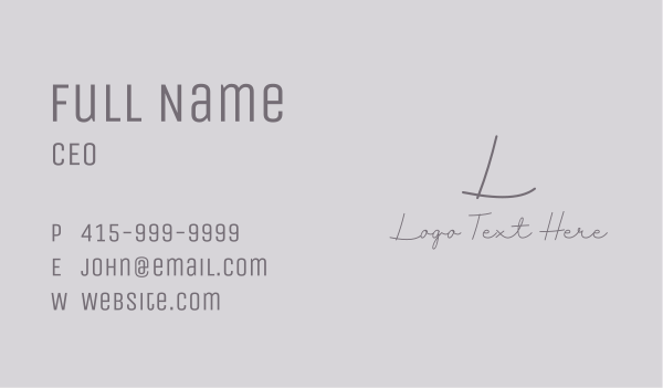 Cursive Letter Business Business Card Design Image Preview