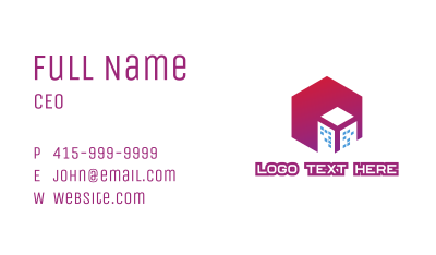 Gradient Polygon Building Business Card Image Preview