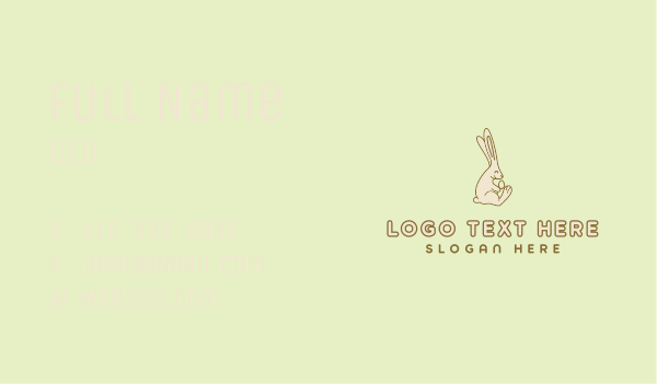 Easter Rabbit Egg Minimalist Business Card Design Image Preview