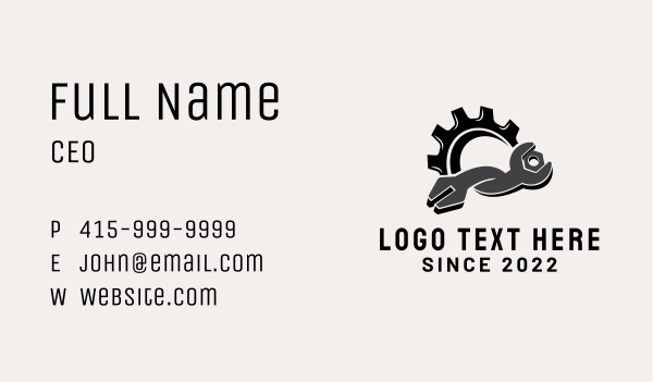 Cog Mechanical Wrench Business Card Design Image Preview