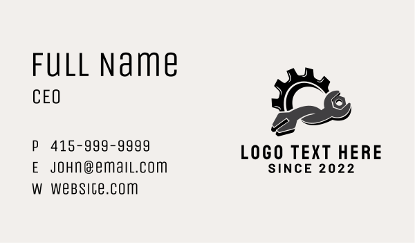 Cog Mechanical Wrench Business Card Design