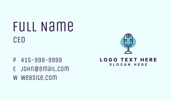 Mic Podcast Forum Business Card Design Image Preview