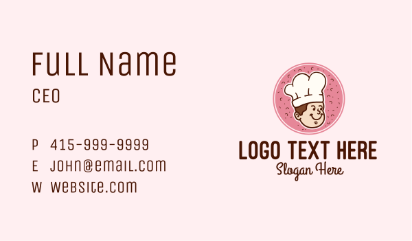 Cute Baker Chef  Business Card Design Image Preview