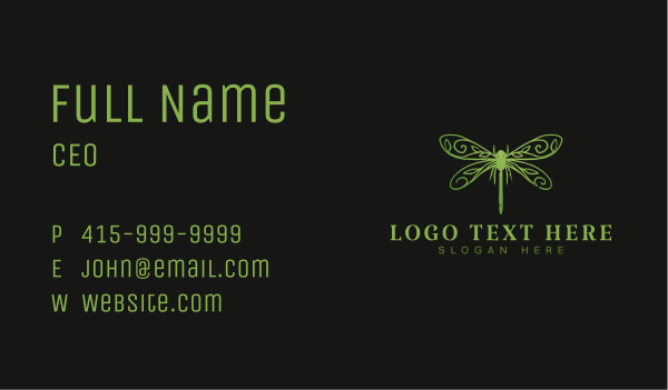 Dragonfly Insect Wings Business Card Design Image Preview