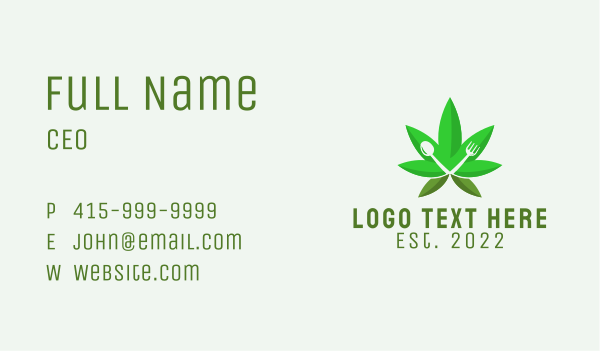 Edible Cannabis Restaurant  Business Card Design Image Preview