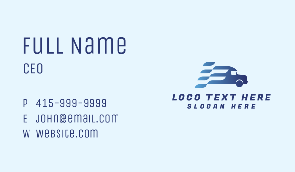 Fast Logistic Truck   Business Card Design Image Preview