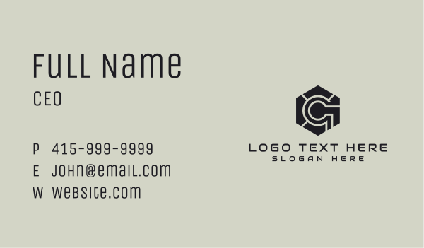 Hexagon Tech Industrial Letter G Business Card Design Image Preview