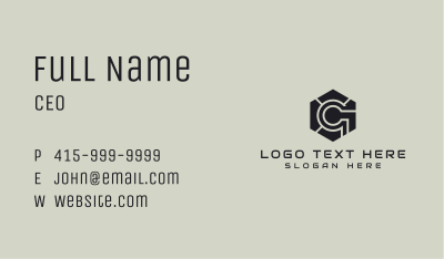 Hexagon Tech Industrial Letter G Business Card Image Preview