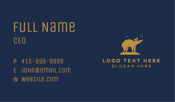 Wild Animal Tapir Business Card Design Image Preview