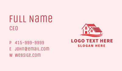Red House Wave Business Card Image Preview