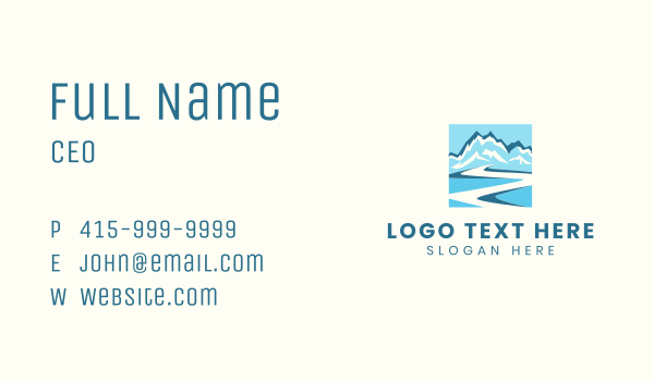 Blue Mountain River Business Card Design Image Preview