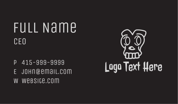 Gray Skull Cartoon Business Card Design Image Preview
