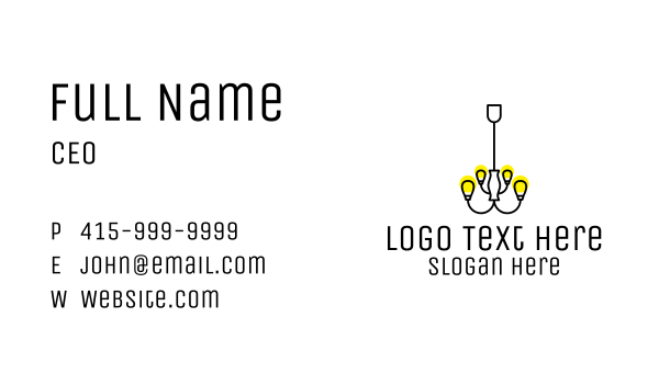 Simple Chandelier Light Fixture Business Card Design Image Preview