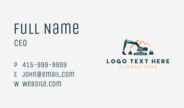 Mountain Excavator Builder Business Card Design Image Preview