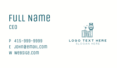 Owl Book Library  Business Card Image Preview