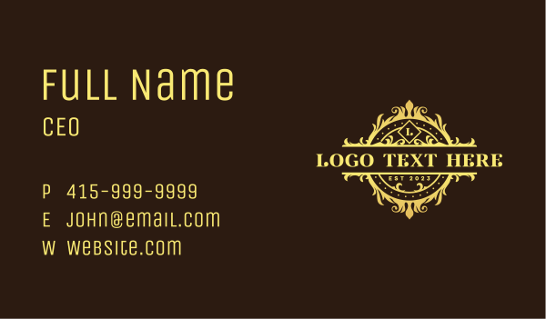 Elegant Ornamental Crest Business Card Design Image Preview