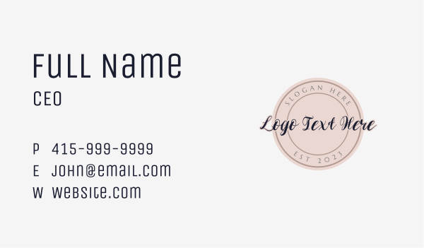 Beauty Nude Badge Business Card Design Image Preview