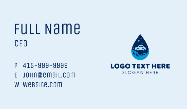 Car Wash Water Droplet Business Card Design Image Preview