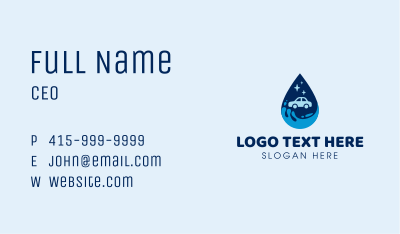 Car Wash Water Droplet Business Card Image Preview
