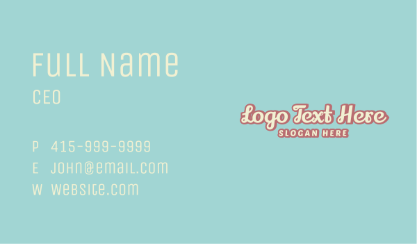 Vintage Retro Classic Wordmark Business Card Design Image Preview