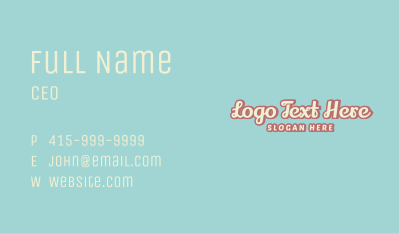 Vintage Retro Classic Wordmark Business Card Image Preview