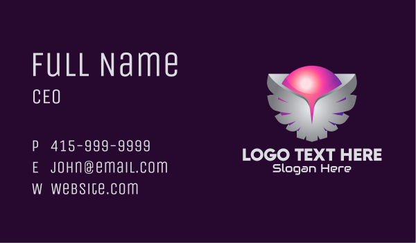 3D Wings Sphere Business Card Design Image Preview