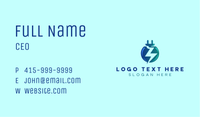 Electric Plug Lightning Business Card Image Preview