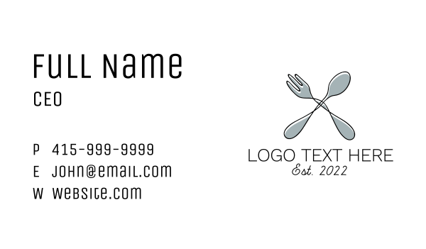 Spoon Fork Doodle Utensil Business Card Design Image Preview